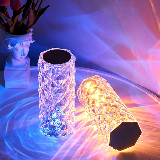 "Glowing Beauty: Crystal Diamond Lamp with Remote & Touch Sensor"